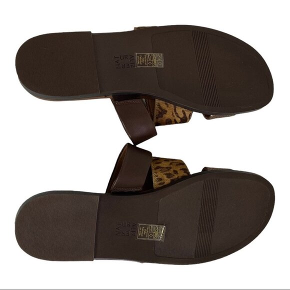 NEW Naturalizer Kellie Slide Sandals Leather Comfort Slip On Slides Size 10 Boho - Picture 8 of 9